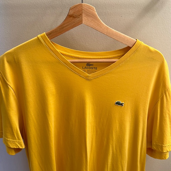 Lacoste Pima cotton short sleeve, yellow, XL/6 - Picture 1 of 3